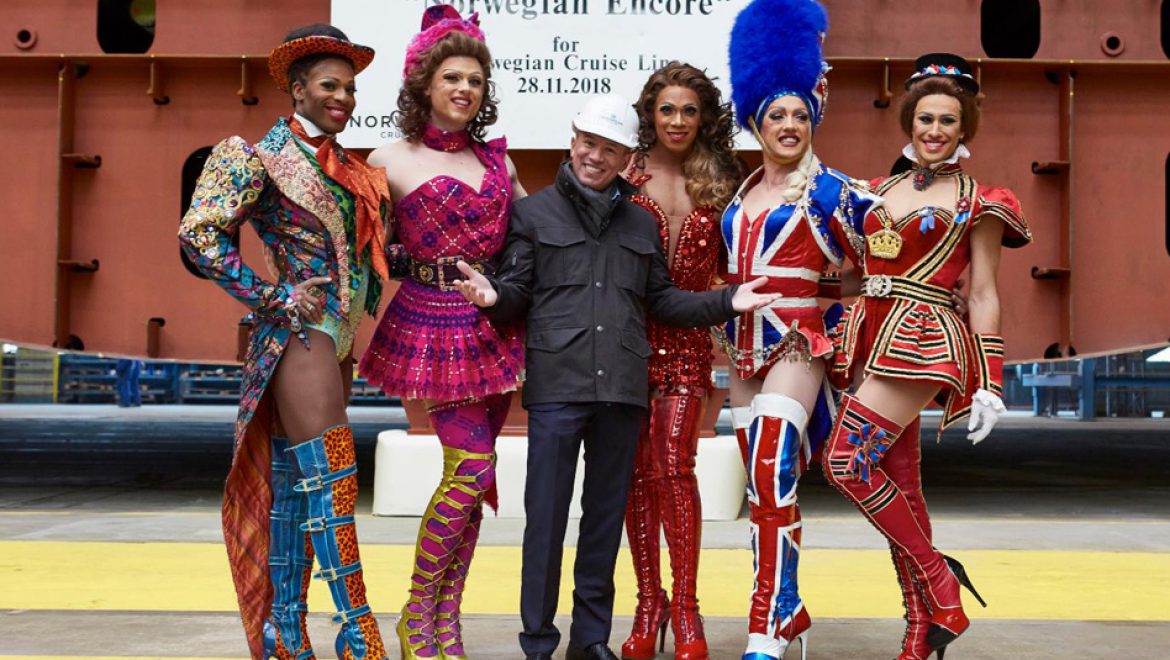 Norwegian Encore: טקס הנחת השדרית