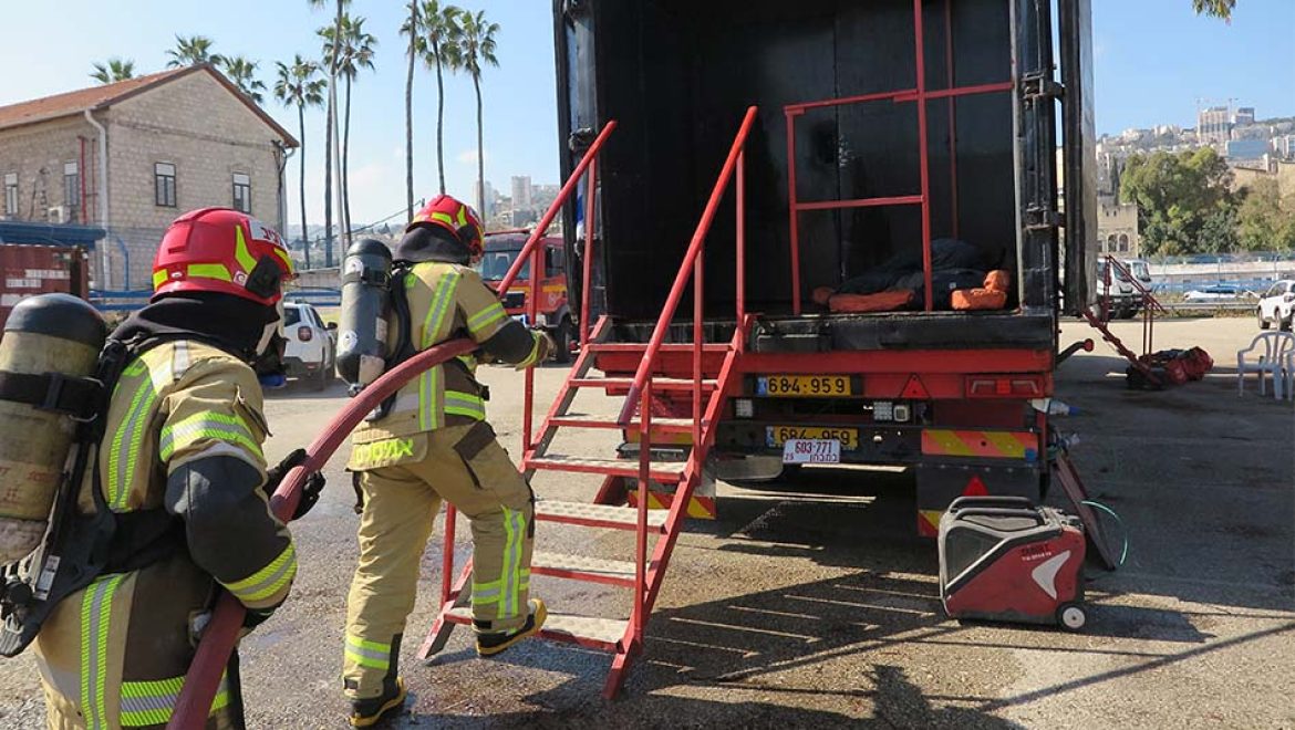תרגיל כיבוי אש נרחב התקיים אתמול (ג’) בנמל חיפה